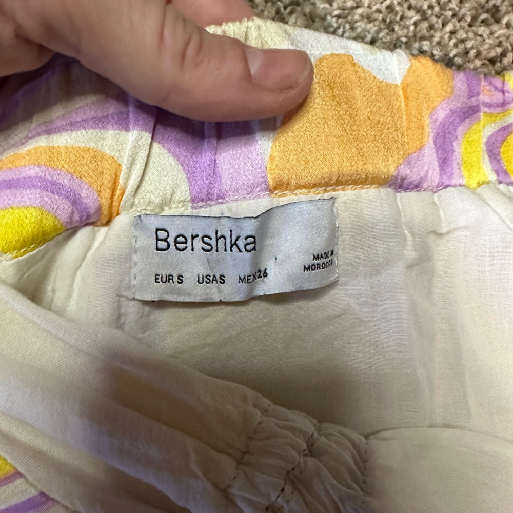 Bershka Midi Skirt with Split in Bright Swirl Pattern - Picture 3 of 7